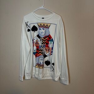 SHEIN White King of Spades Long Sleeve Tee